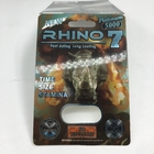 Le rhinocéros 7 5000 capsulent la carte de boursouflure empaquetant la boîte de présentation sexuelle masculine de papier des pilules 3D